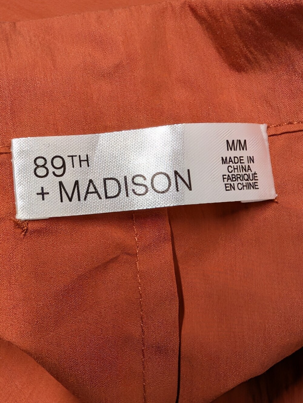 89th + Madison Rust Orange Belted Wrap Jacket Size M Collared Trench Coat Loght - Picture 6 of 7